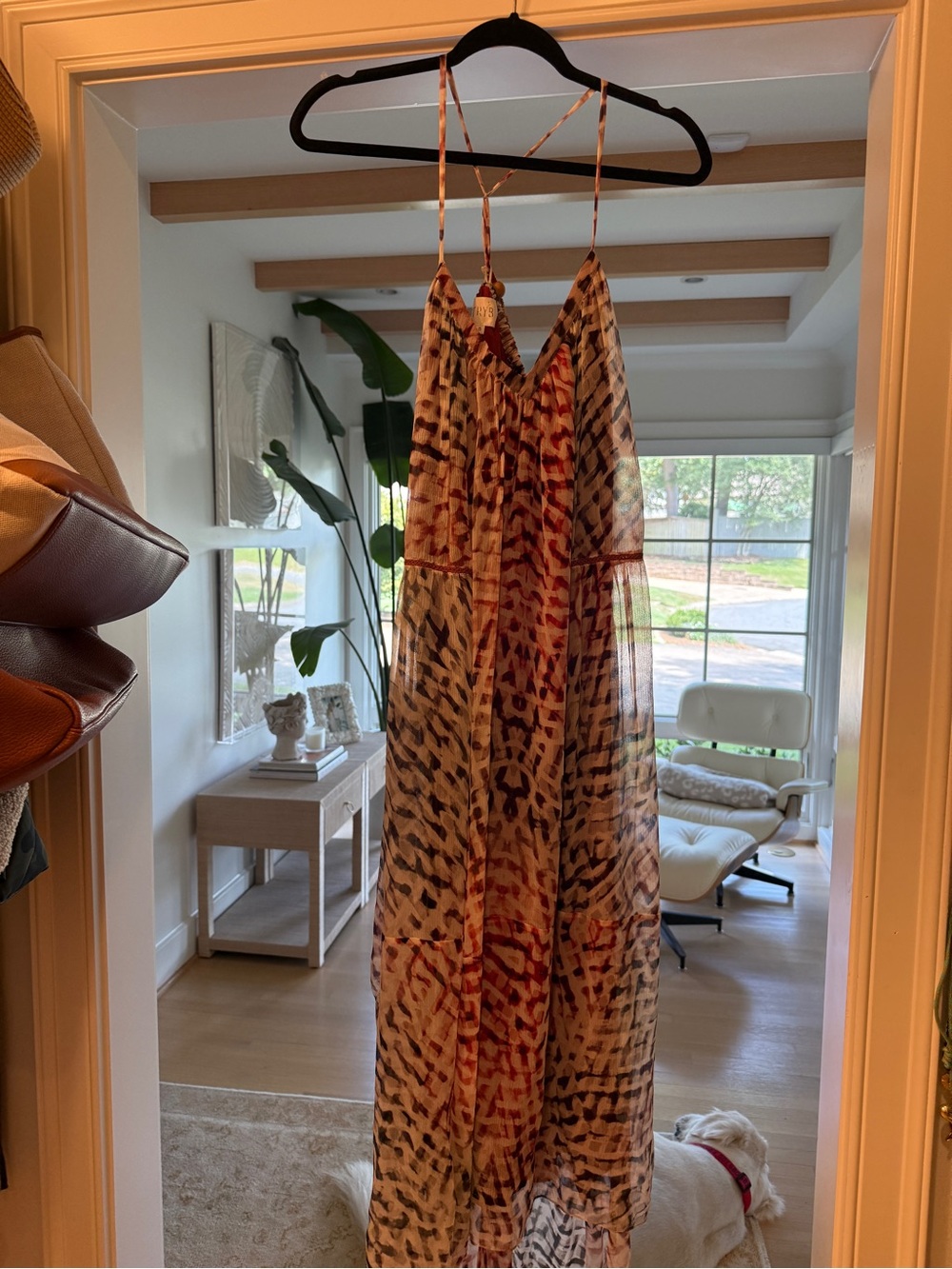 Sheer Multicolor Maxi Slip Dress with Adjustable Straps